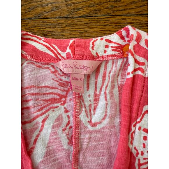 Lilly Pulitzer Girls' Pink Open Front Top Size 6-7 - Picture 3 of 4